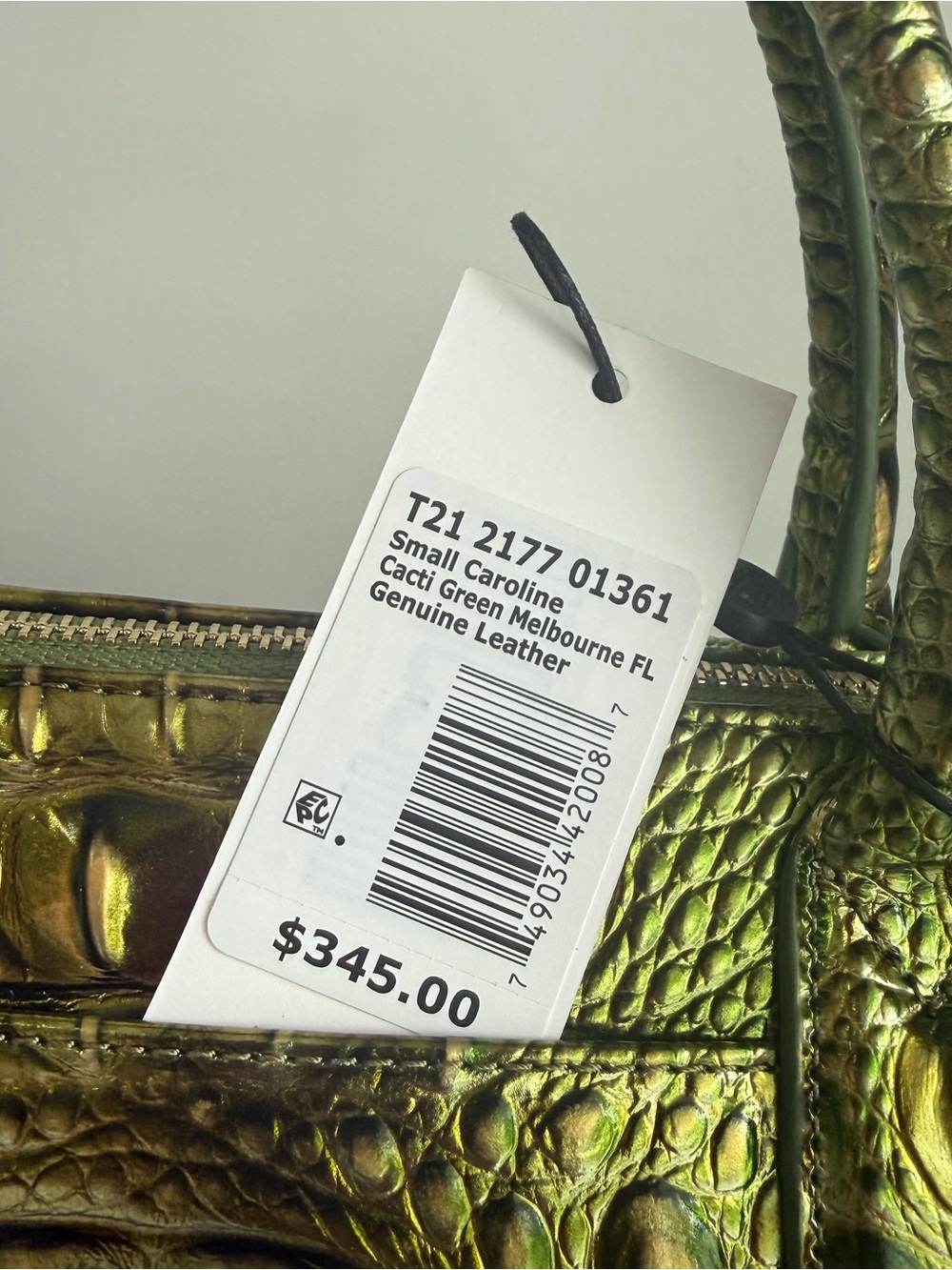 Brahmin Small Caroline Cacti Green Melbourne Leather - Picture 8 of 11